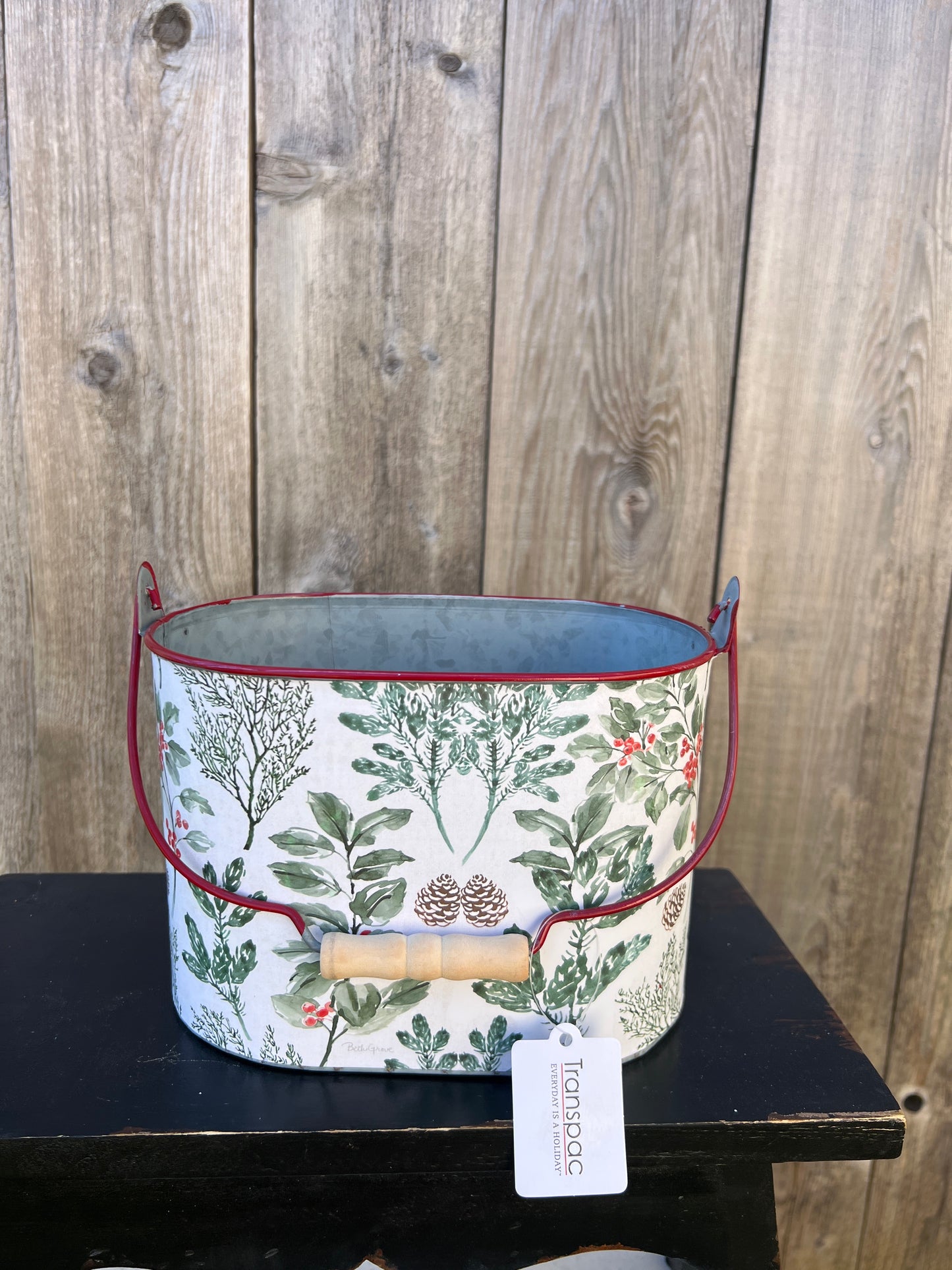 Metal Plaid Storage Buckets