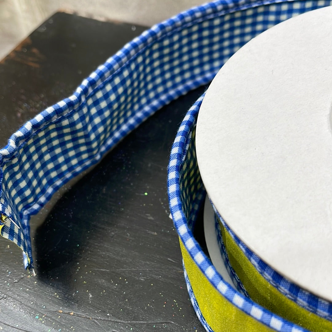 Gingham Wrapped Edge And Backed Dupioni Deluxe Wired Edge, Yellow 94325W