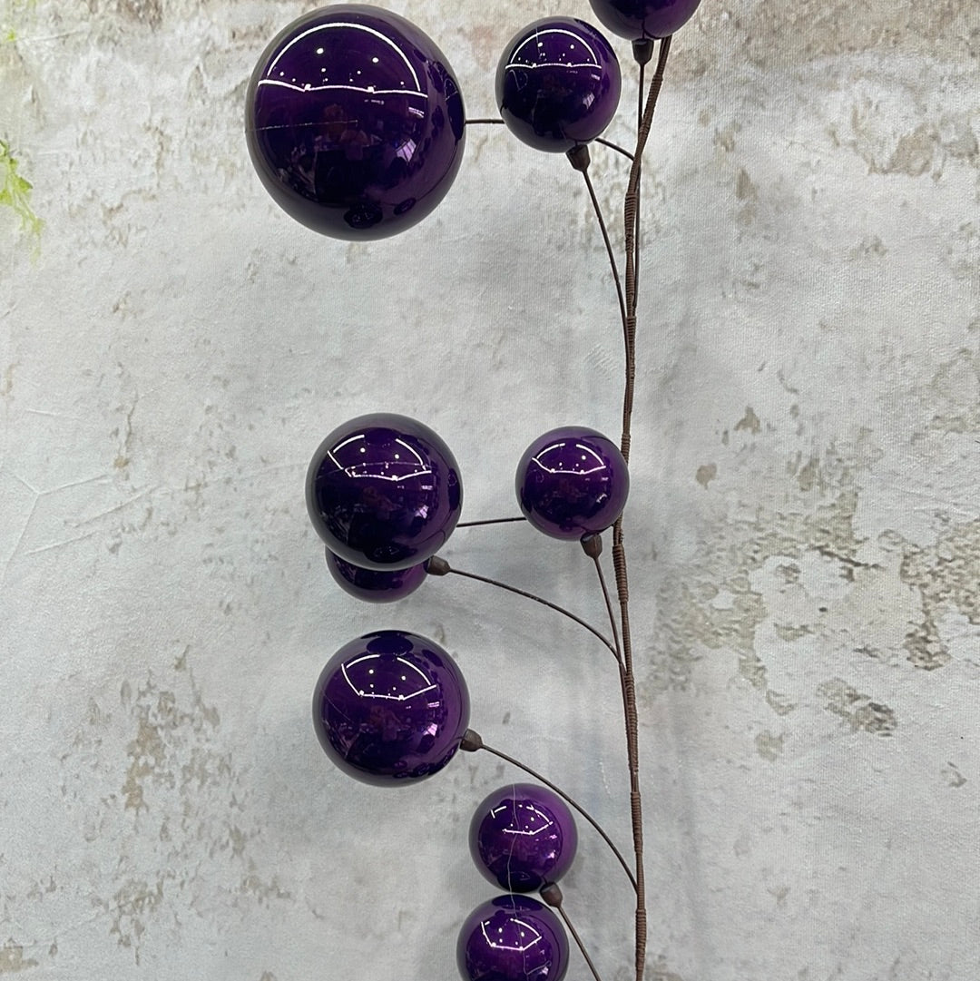 Plum Pearl Branch Ball Garland N222826