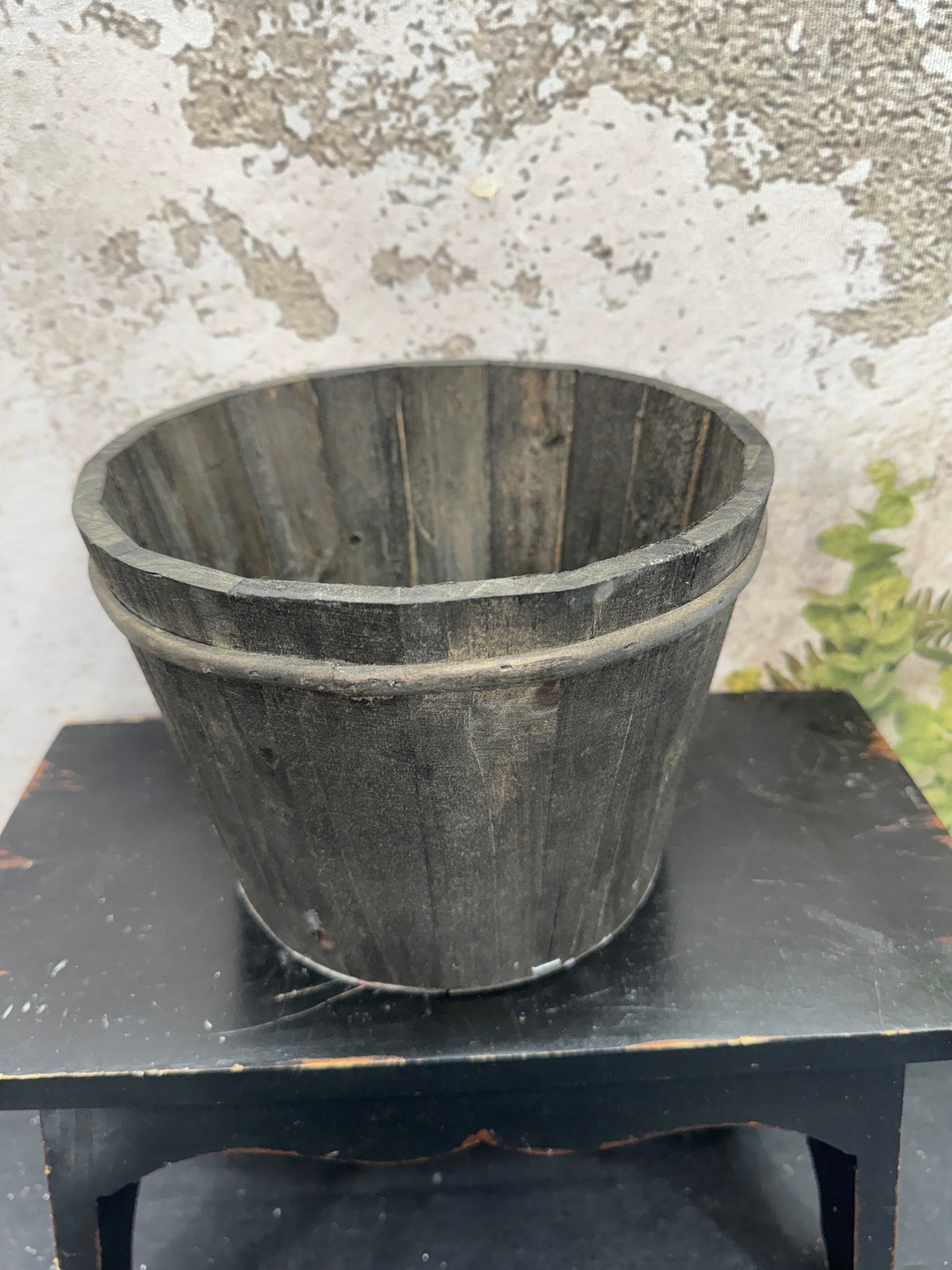 Wood Pot Cover Brown Wash 544630
