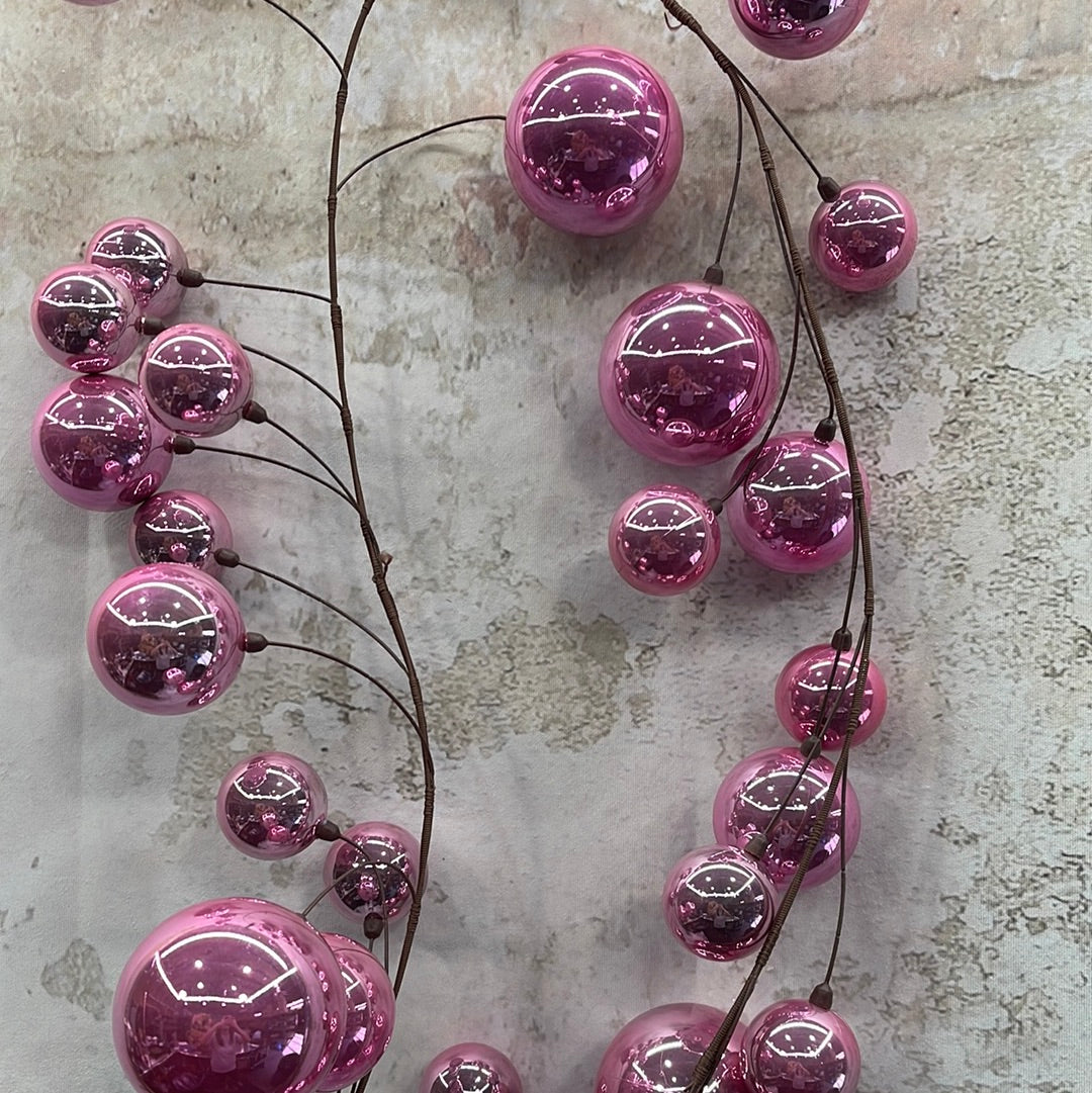 Pink Pearl Branch Ball Garland N222879
