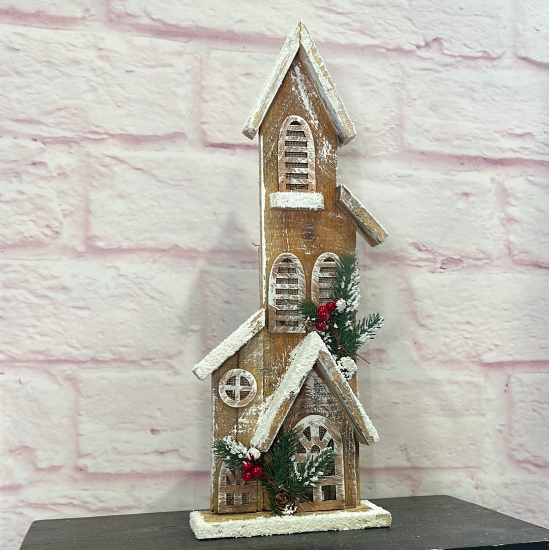 Wooden house 5 LED lights 84013BN