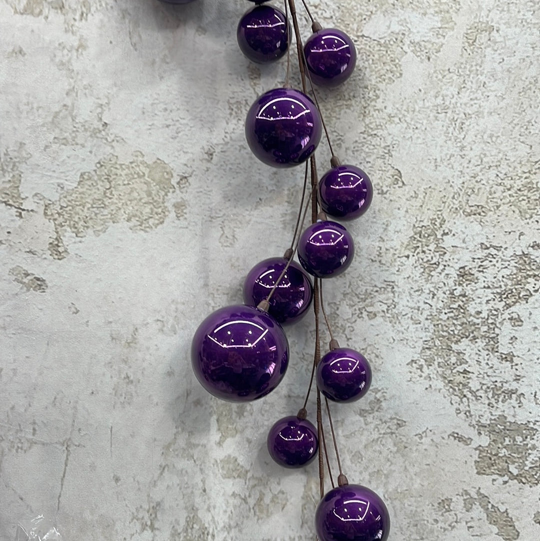Plum Pearl Branch Ball Garland N222826