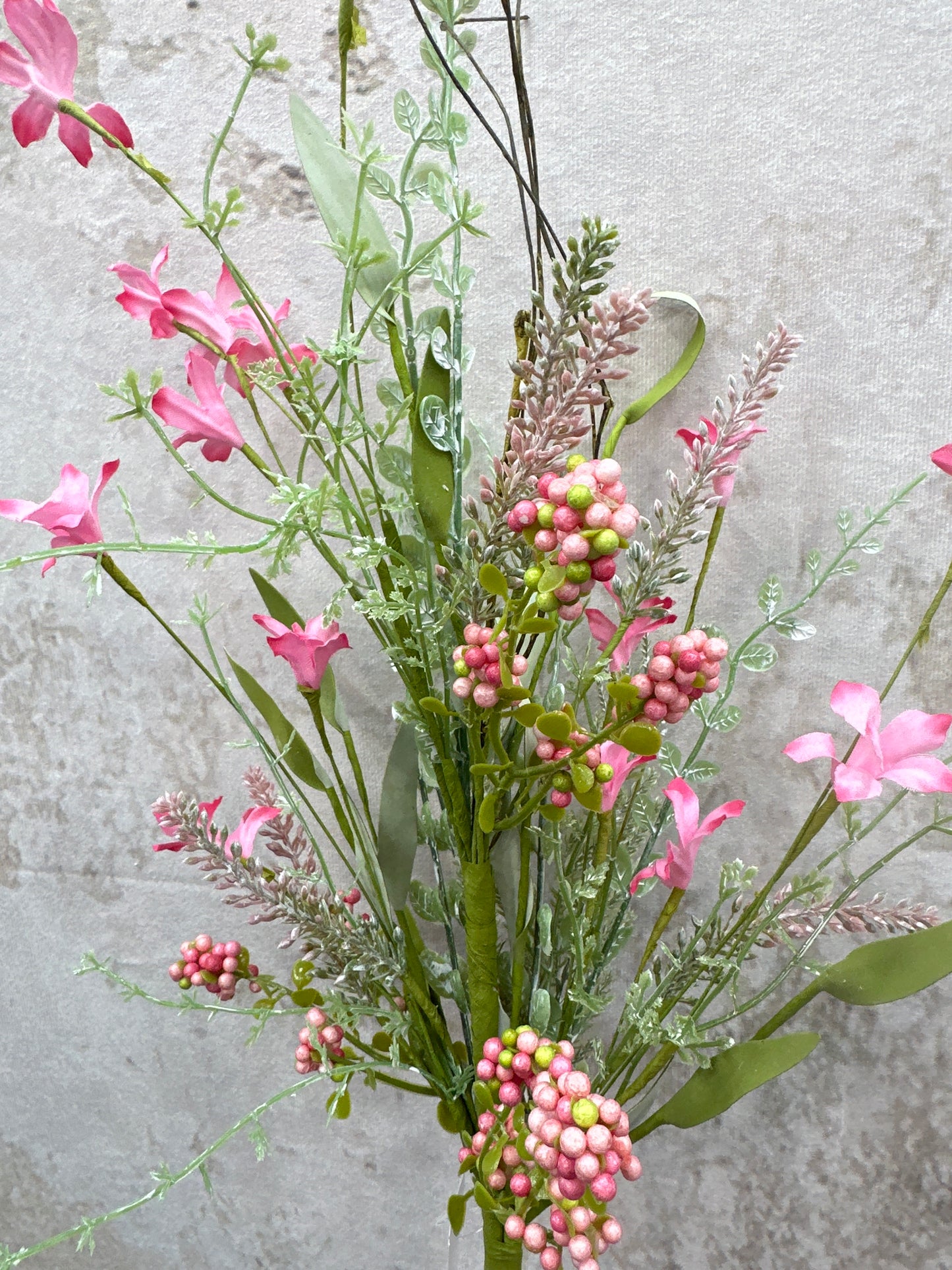 Fabric Flower/Eva Leaf/Beads Spray PINK (60919) FH807122