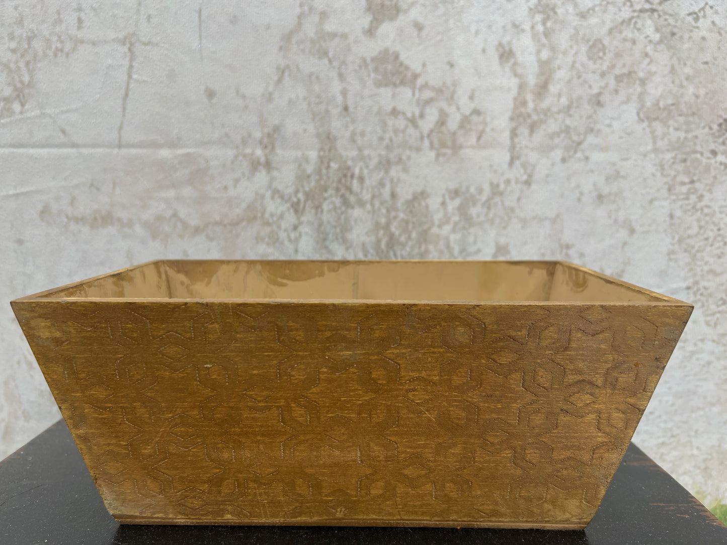 REC WOOD POT, W/LINER KM1176