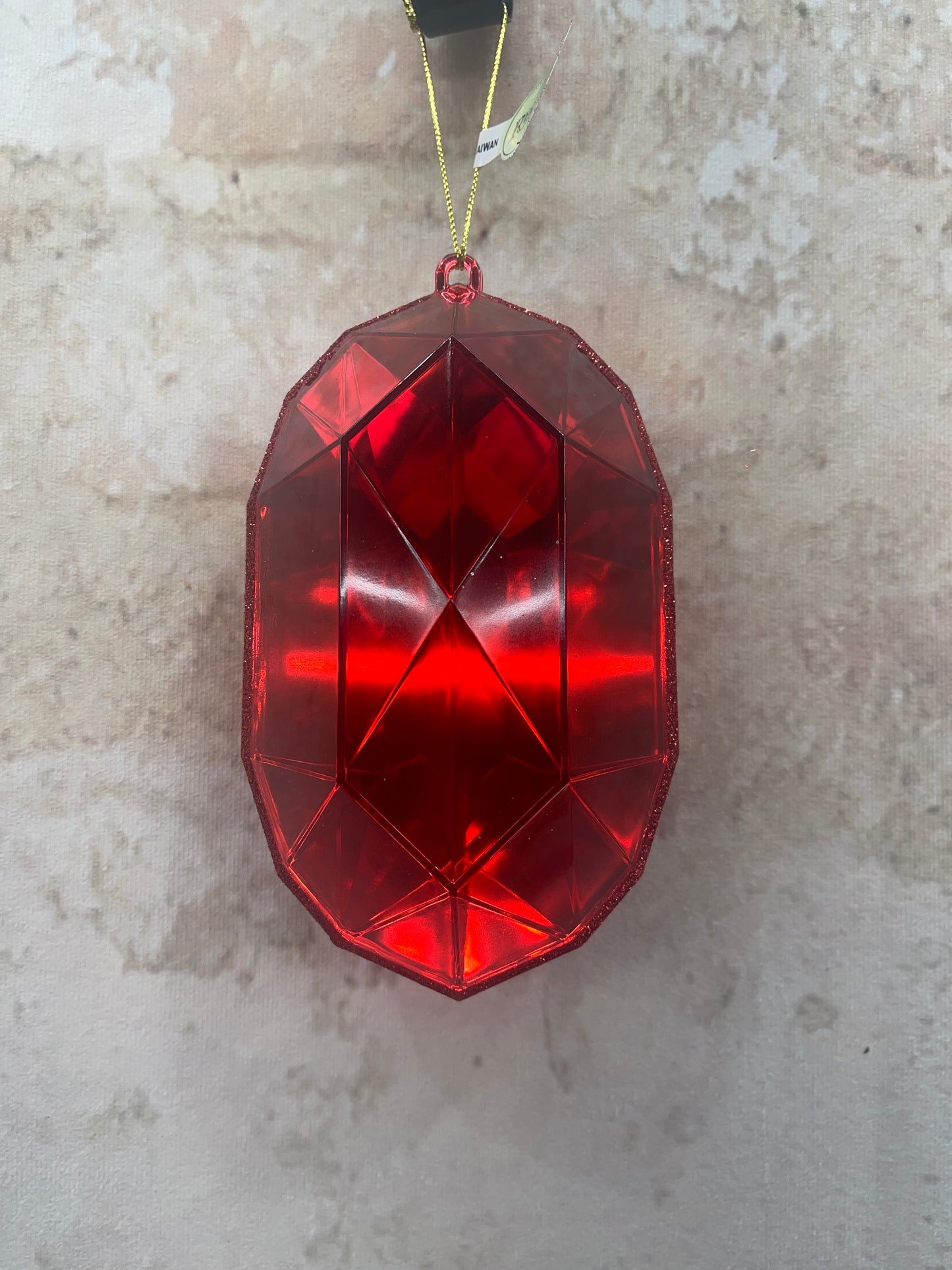 ACRYLIC OVAL PRECIOUS GEM/ Jewel MTX73445 RED