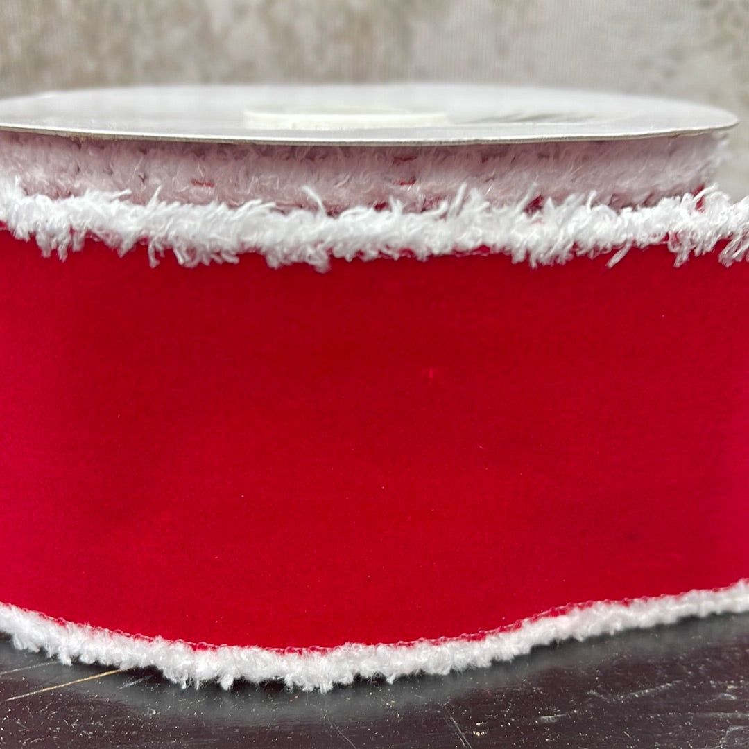 Velvet Plastic Backed White Frizette Red/white, 94490W