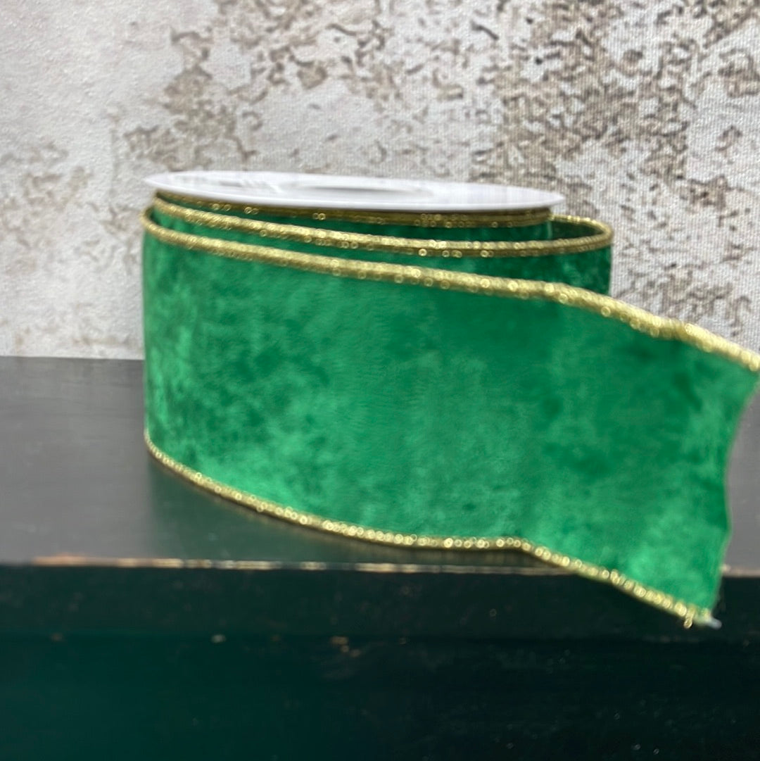 Velvet Plush Holiday Metallic Backed Wired Edge 94209W