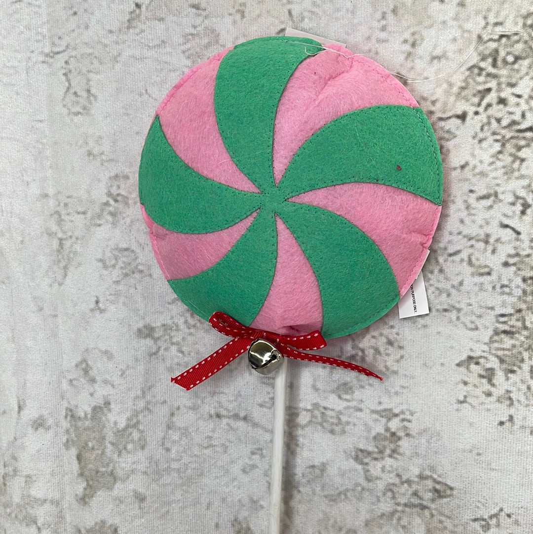 FELT HOLIDAY SWEETS LOLLIPOP ORNAMENT MTX71755PK/GR