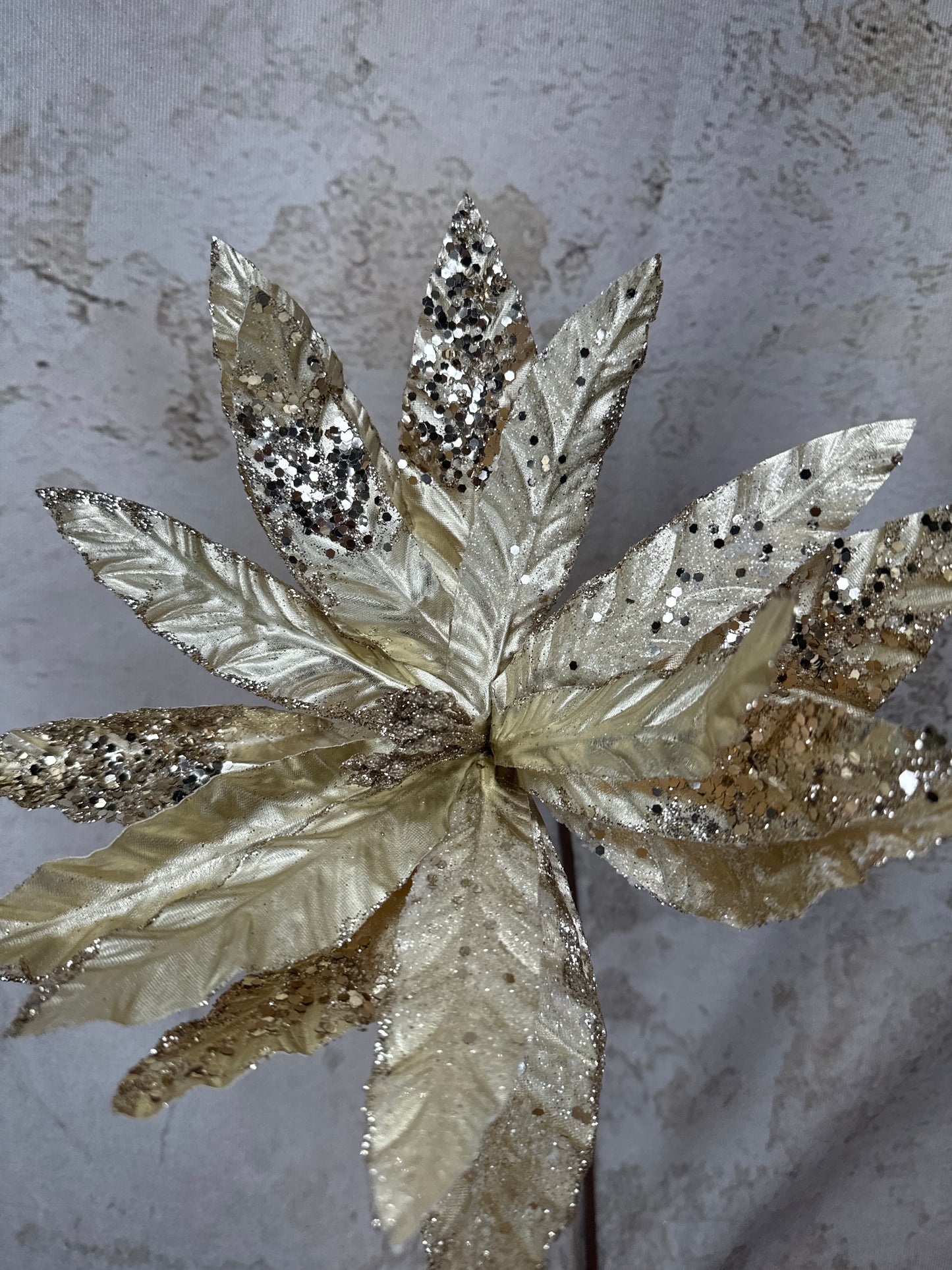 Metallic Poinsettia Stem 86066CH