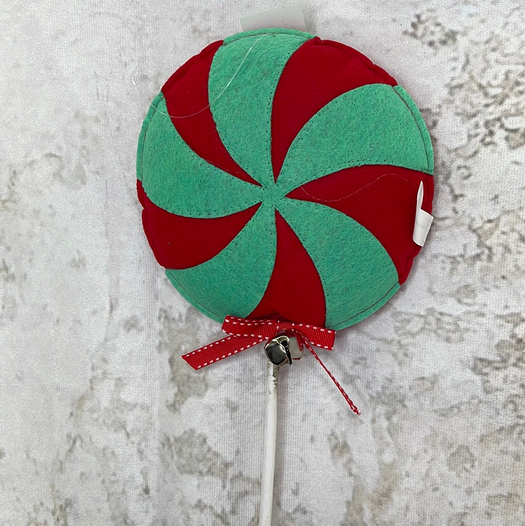 FELT HOLIDAY SWEETS LOLLIPOP ORNAMENT MTX71755RD/GR