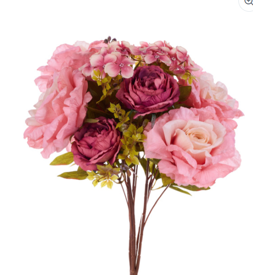 FABRIC ROSE/HYDRANGEA BUSH FB193452