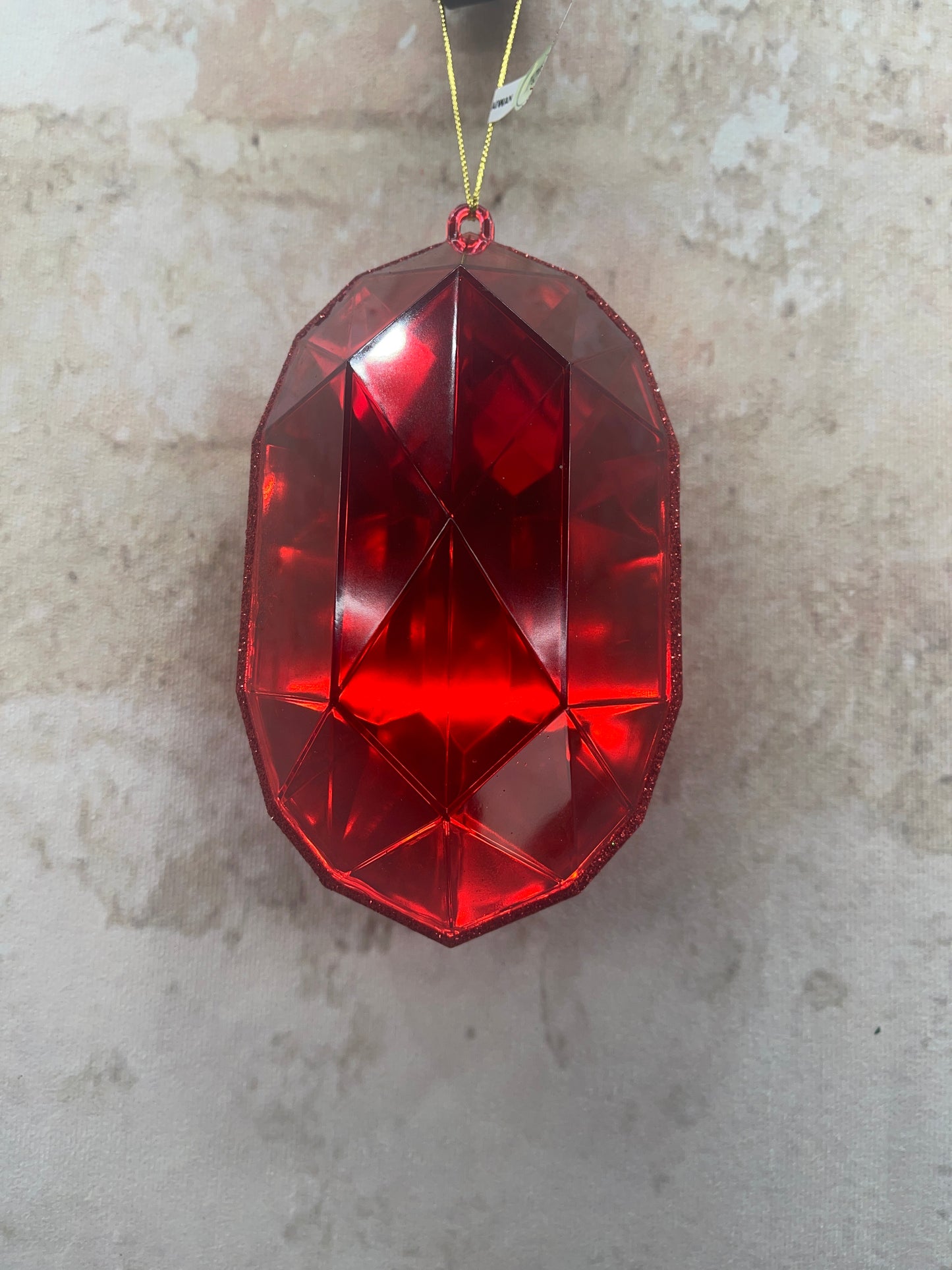 ACRYLIC OVAL PRECIOUS GEM/ Jewel MTX73445 RED