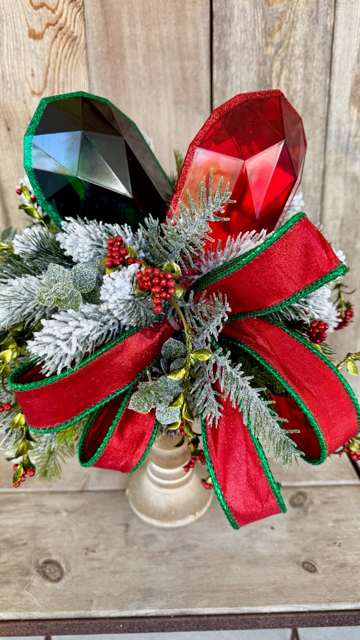 Red & Green Gem Candle Stick