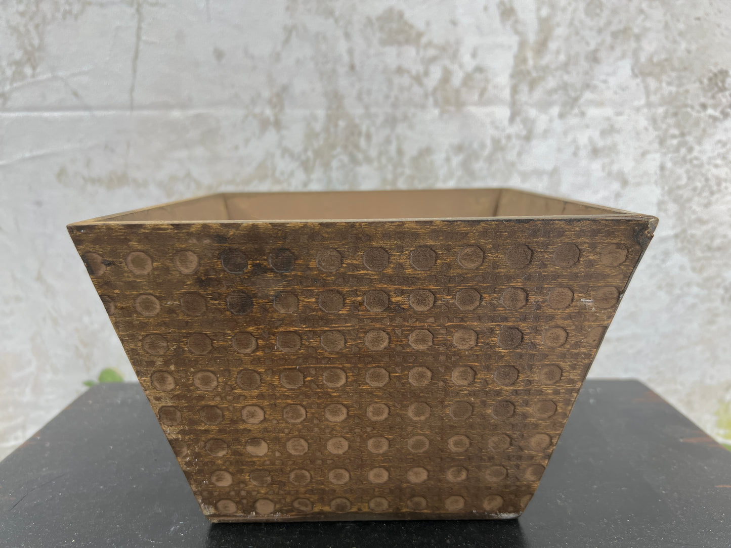 SQ WOOD POT, W/LINER KM1175