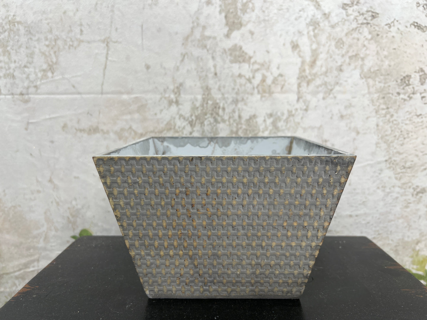 SQ WOOD POT, W/LINER KM1175
