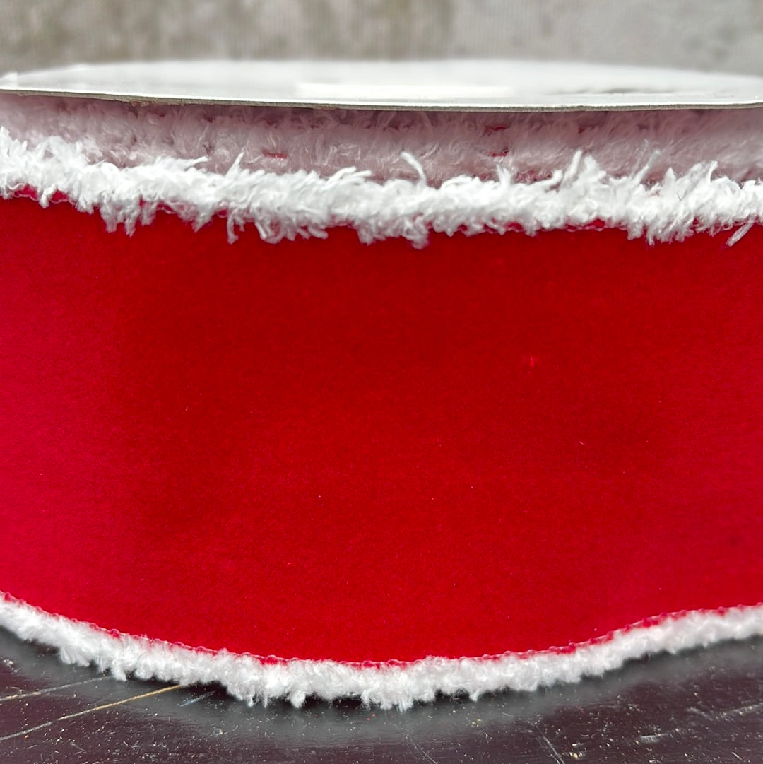 Velvet Plastic Backed White Frizette Red/white, 94490W