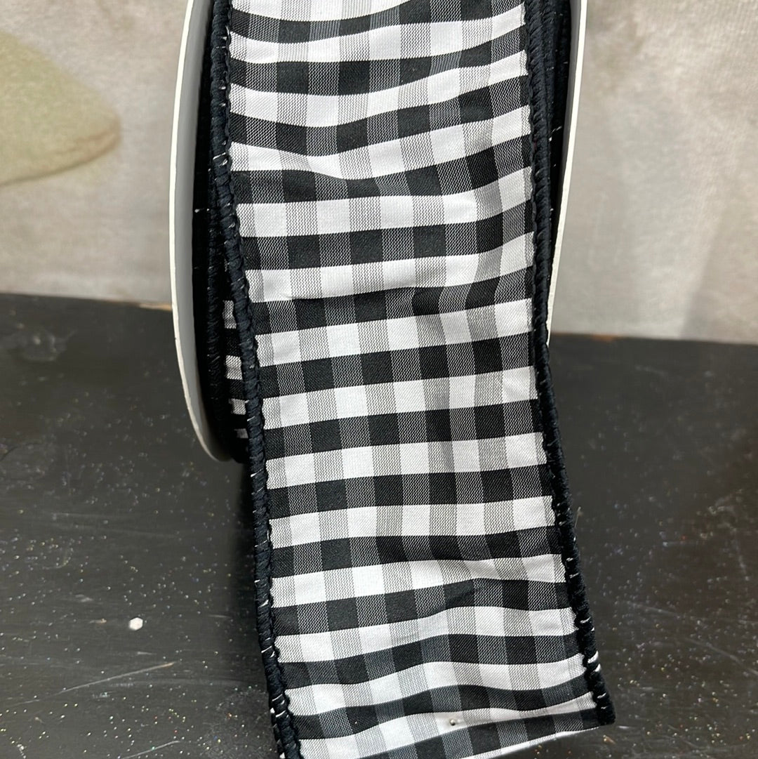 Check Taffeta Wired Edge, Black 92235W