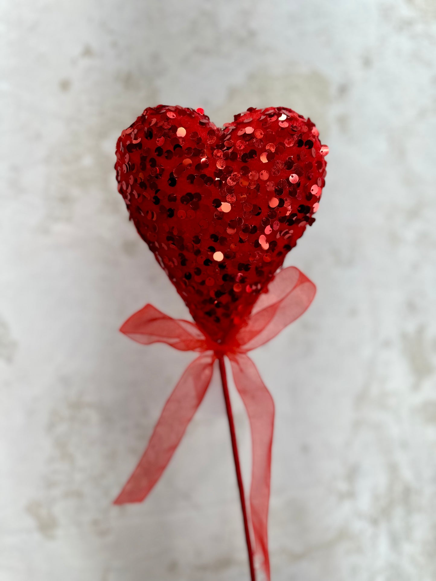 GLITTER HEART PICK 40268-RD