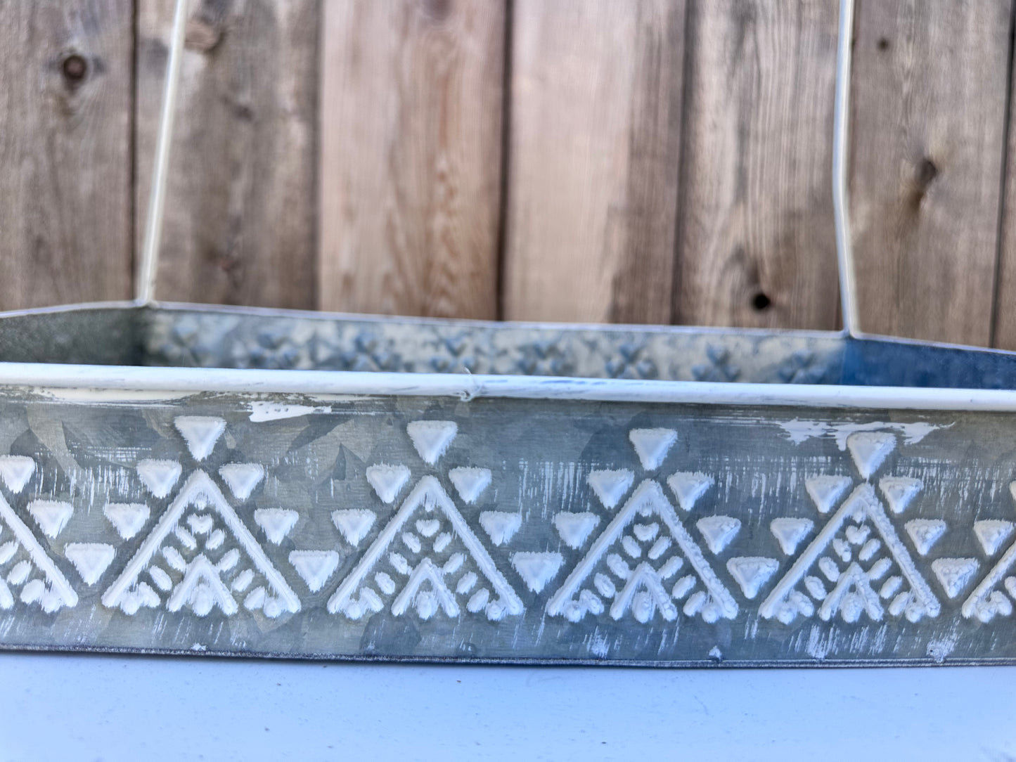 Metal Tray with Wood Bead Handle 2627940