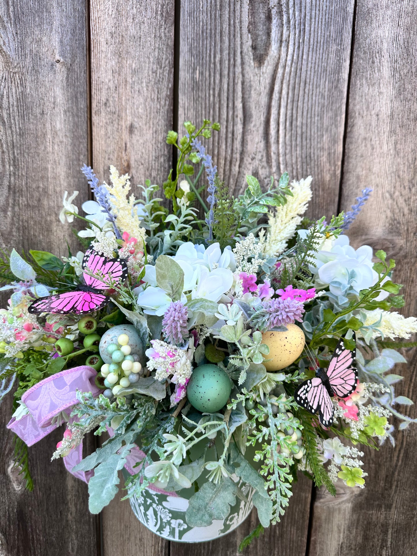 Spring bunny bucket door hanger