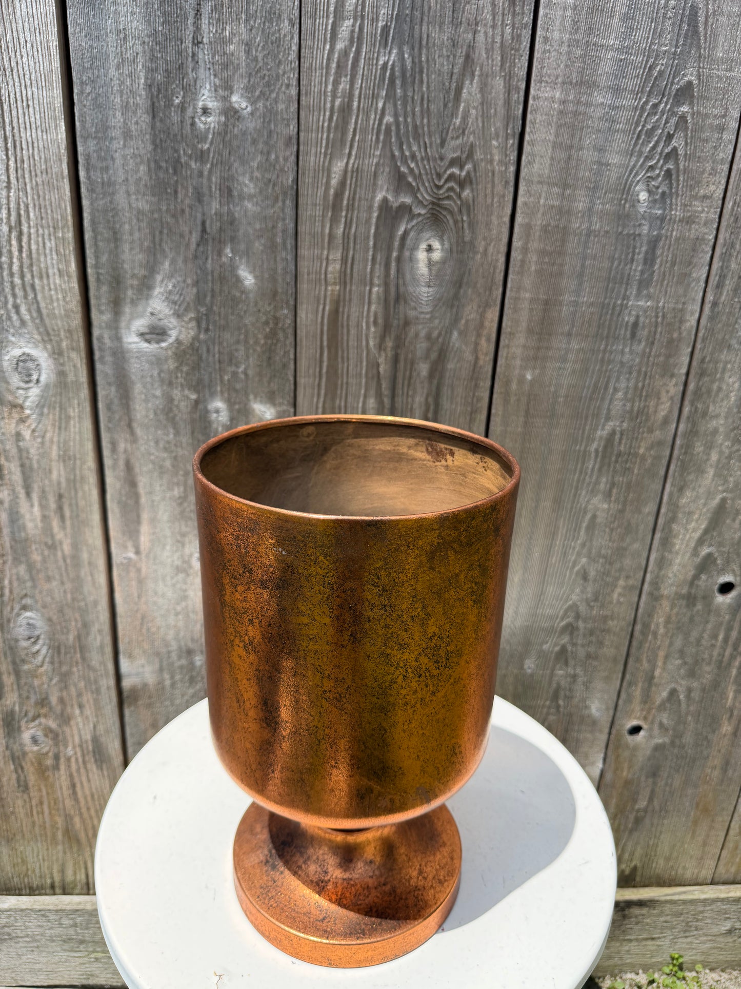 CYLINDRICAL PLANTER WITH BASE COPPER 8662CP