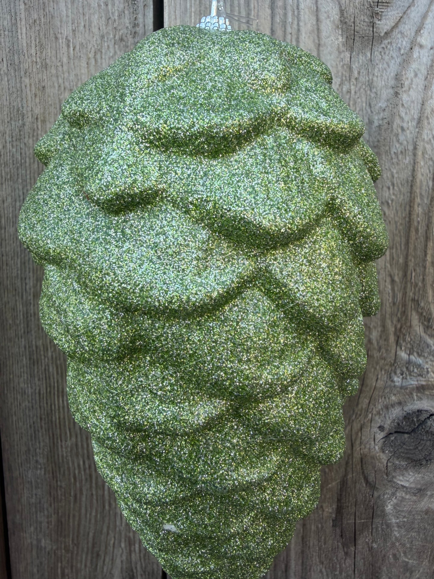 Orn Glitter Pinecone 86882SAGE