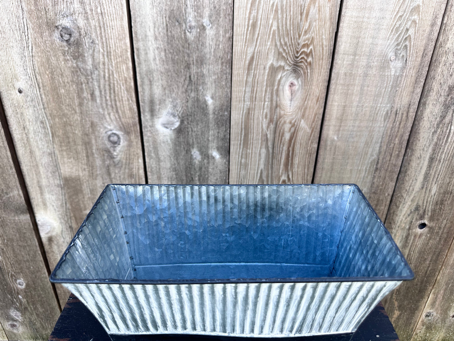 GALVANIZED METAL PLANTER SMALL 115WB-S