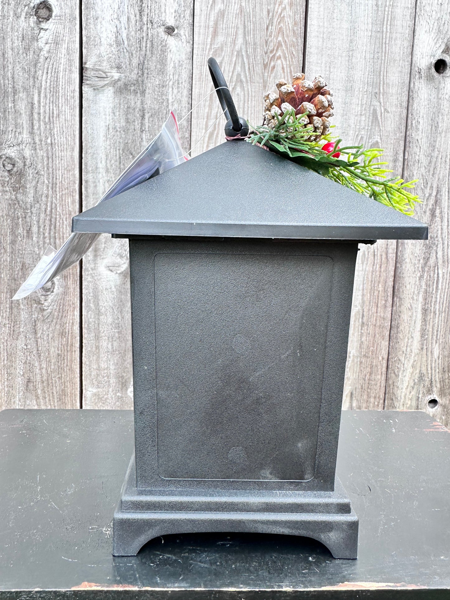 SMALL LIGHTED FIREPLACE LANTERN WITH FLORAL ACCENT 2659130