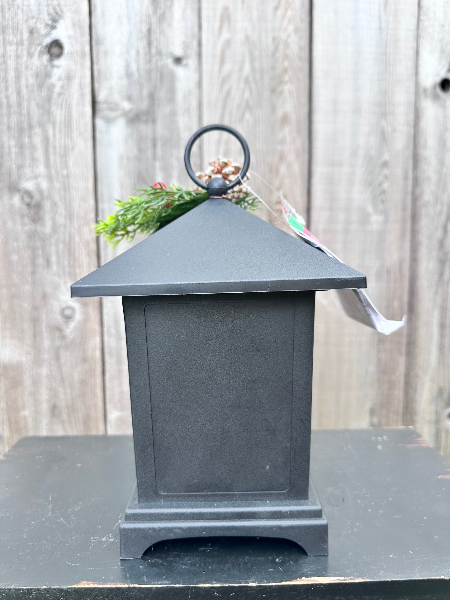 SMALL LIGHTED FIREPLACE LANTERN WITH FLORAL ACCENT 2659130