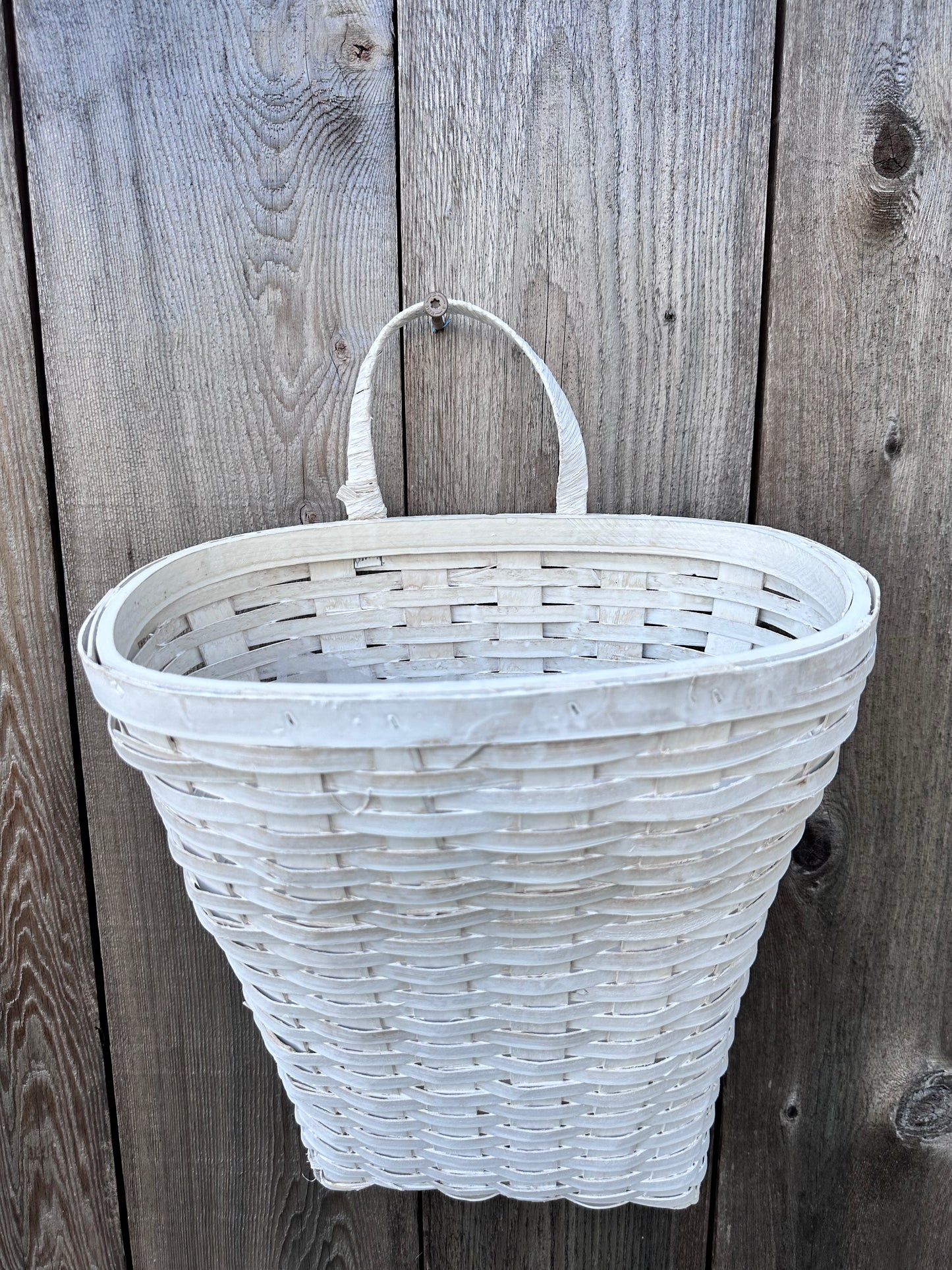 Woven Wall Pocket Bskt-WhiteWash M10505A
