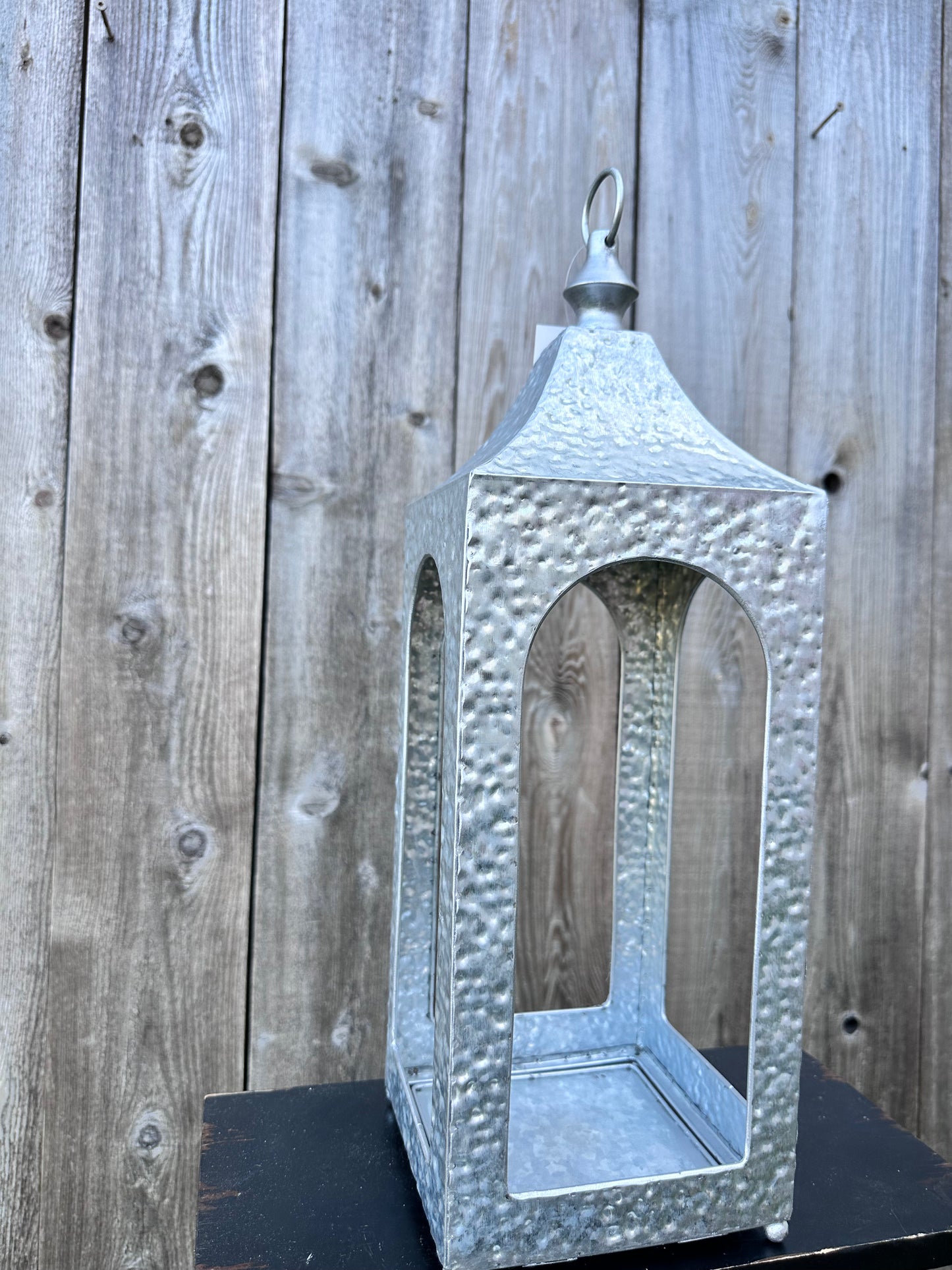 Hammered Silver Artisan Lantern 570600AB