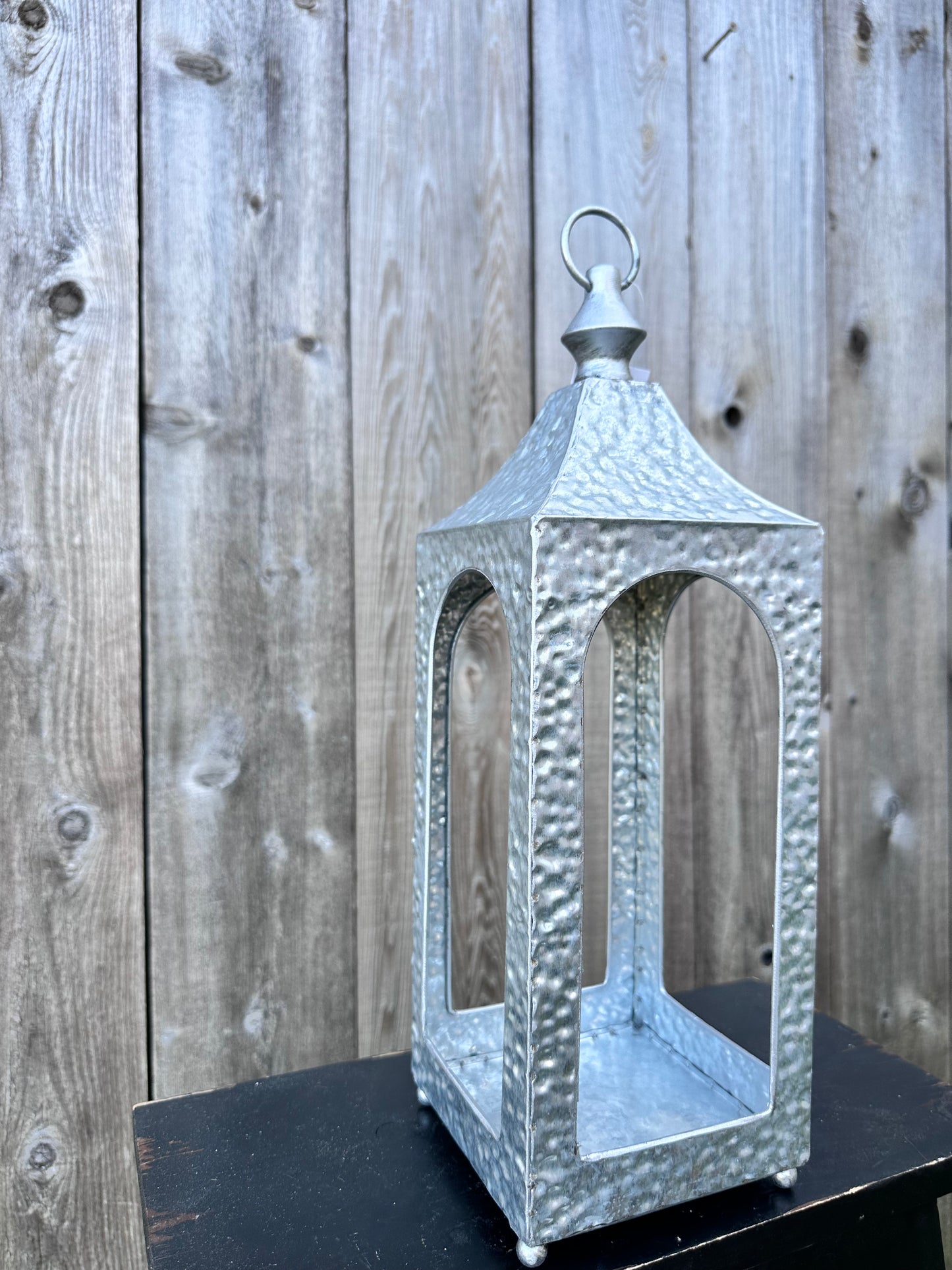 Hammered Silver Artisan Lantern 570600AB