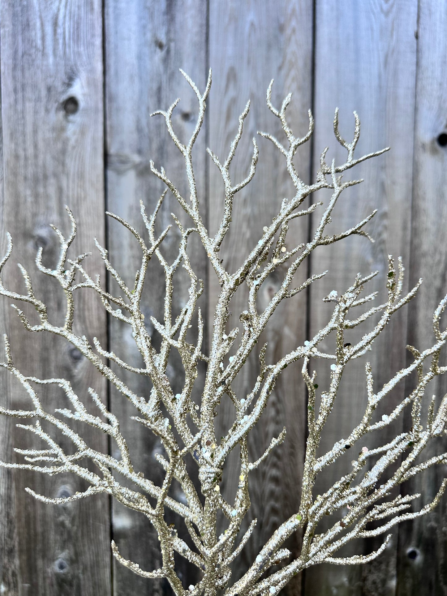 Spray-Champaign glittered twigs 31545