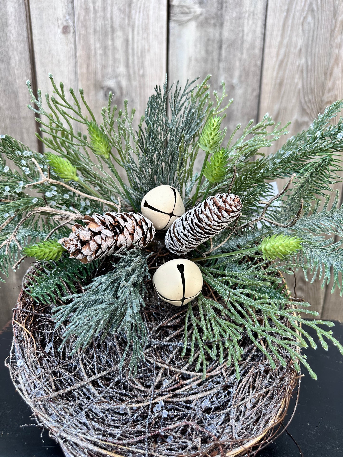12" VINE BIRD NEST WITH JINGLE BELLS 2744390