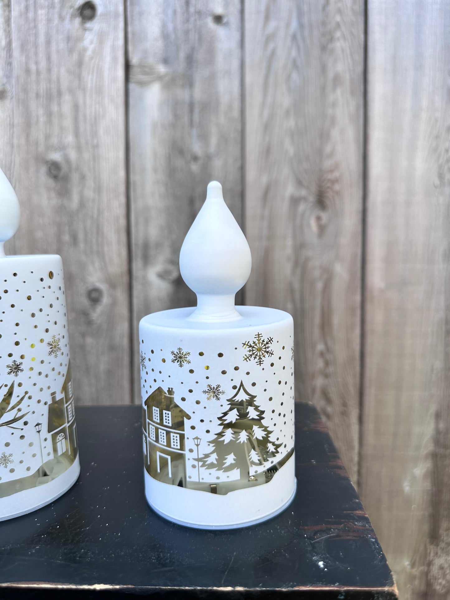 LIGHTED GLASS DESIGN CANDLE, SET OF THREE 2790100
