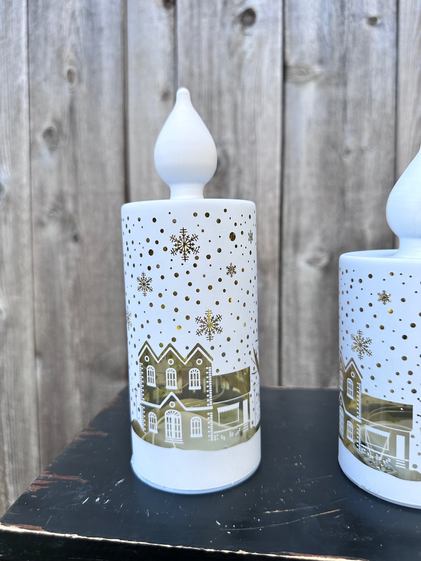 LIGHTED GLASS DESIGN CANDLE, SET OF THREE 2790100