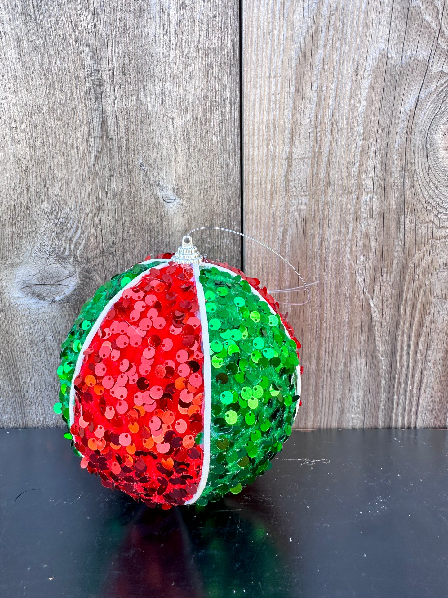 SEQUIN VERTICAL STRIPE ORNAMENT DCORN3502