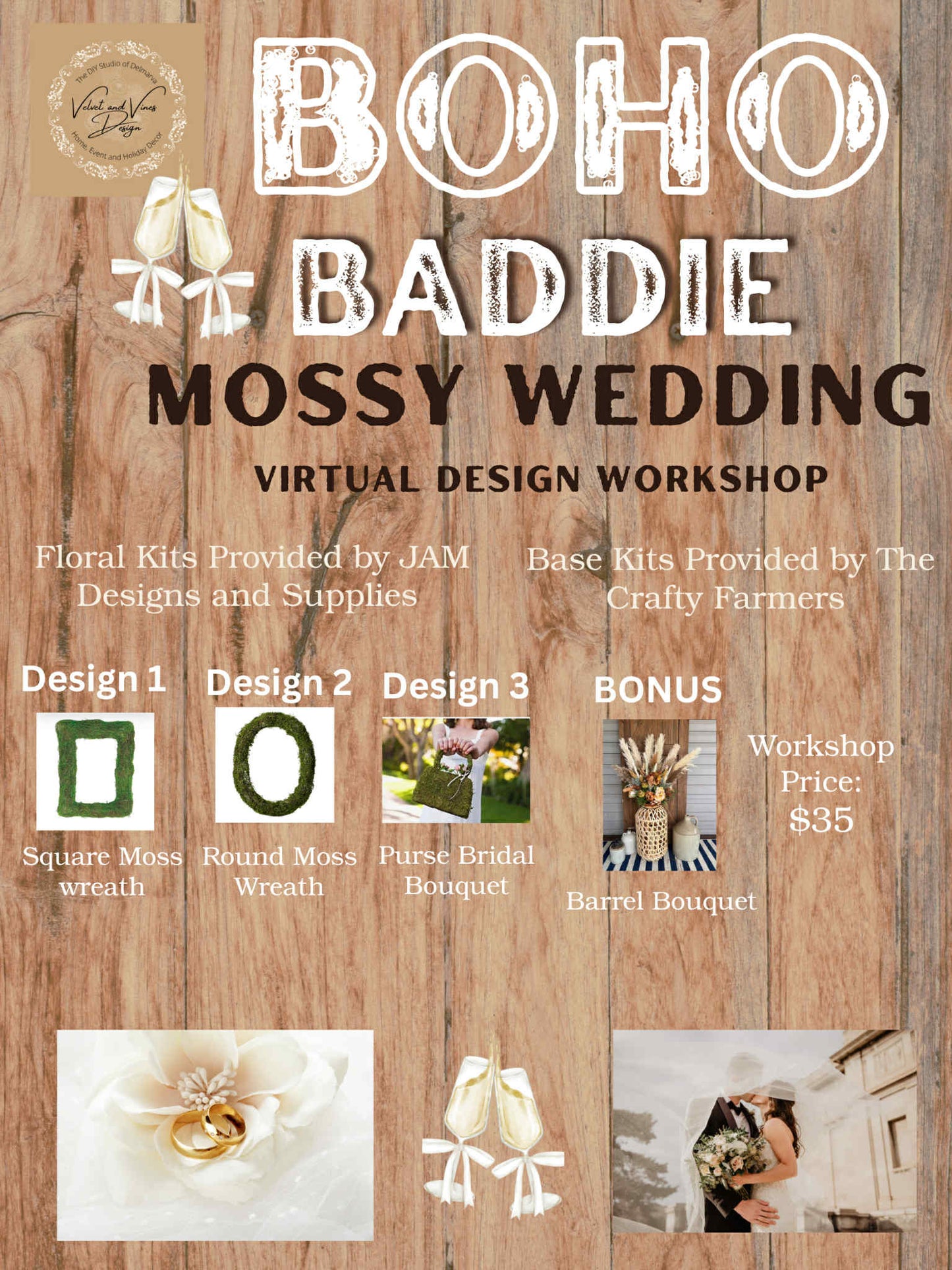 BOHO MOSSY WEDDING FLORAL KIT