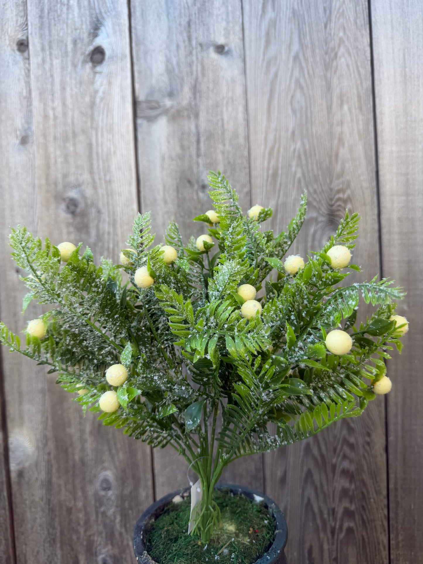 14 IN SNOWED MIXED LEAF & RED 32148-WT