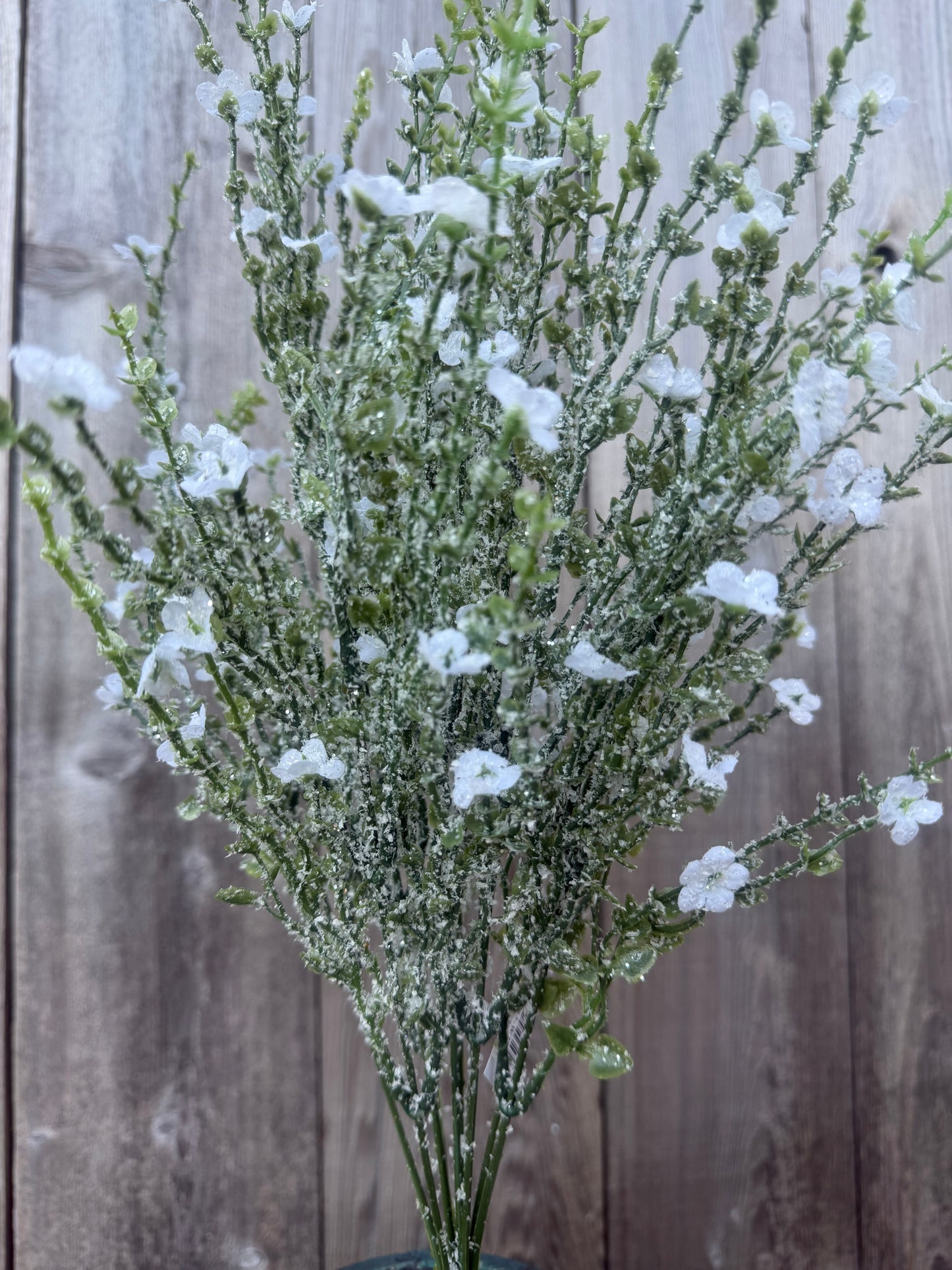 PLASTIC FLOWER W ICED 85263-WT