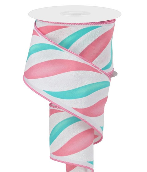 Wired Swirl Candy Stripe - White/Pink/Ice Blue/Mint RGE1049WM