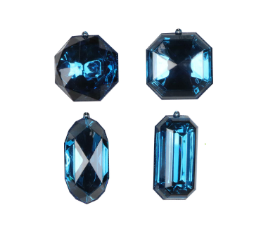 Midnt Blue / Gem Jewel Glitter Asst 4/Bag MT233231
