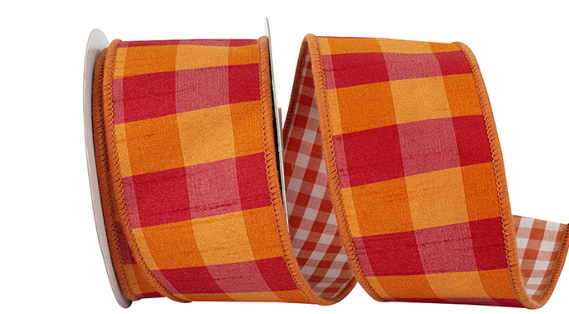 Dupioni Tierra Check Gingham Backed Deluxe Wired Edge, 94186W-187-40D