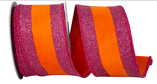 Glitter Striped Edging Dupioni Deluxe Wired Edge, 94513W