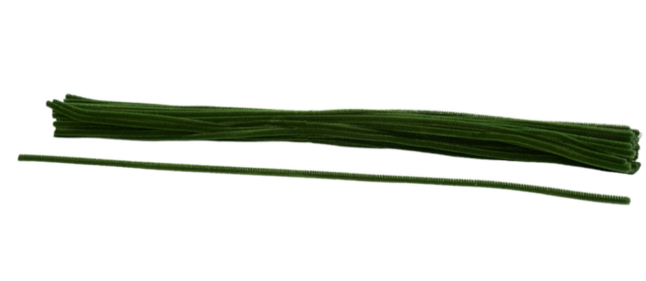 20"L x 6mm Chenille Stems Moss Green MA200230