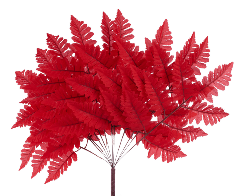 APART SILK LEATHER LEAF BUSH FG663624 (Red)