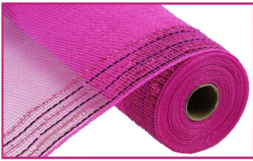 10.25" x 10yd Tinsel Foil Mesh HOT PINK RY850711