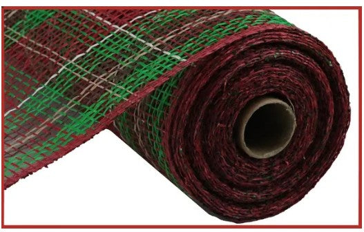 Plaid Poly Burlap Mesh RP8141