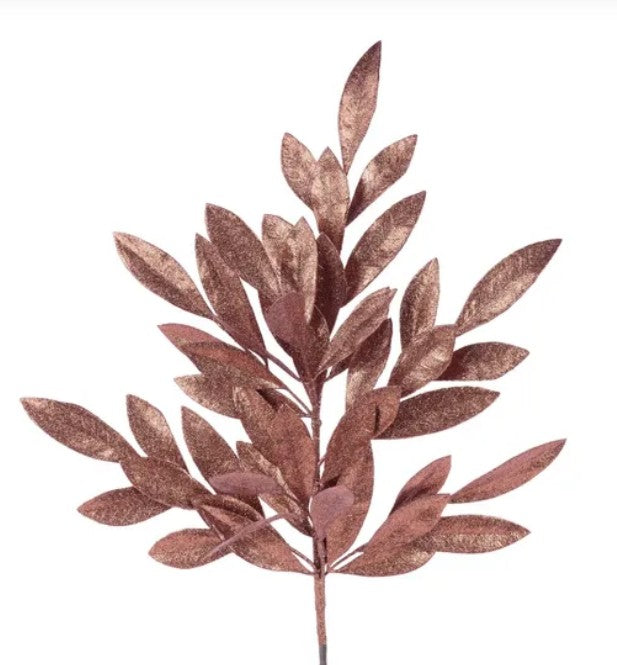 Glitter Bay Leaf Spray XS237062